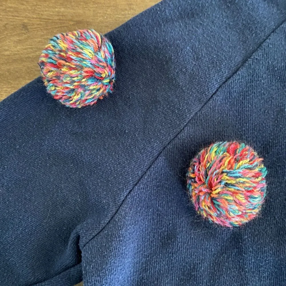 Gymboree Navy Pom Pom Sweatshirt Girls' M(7-8)